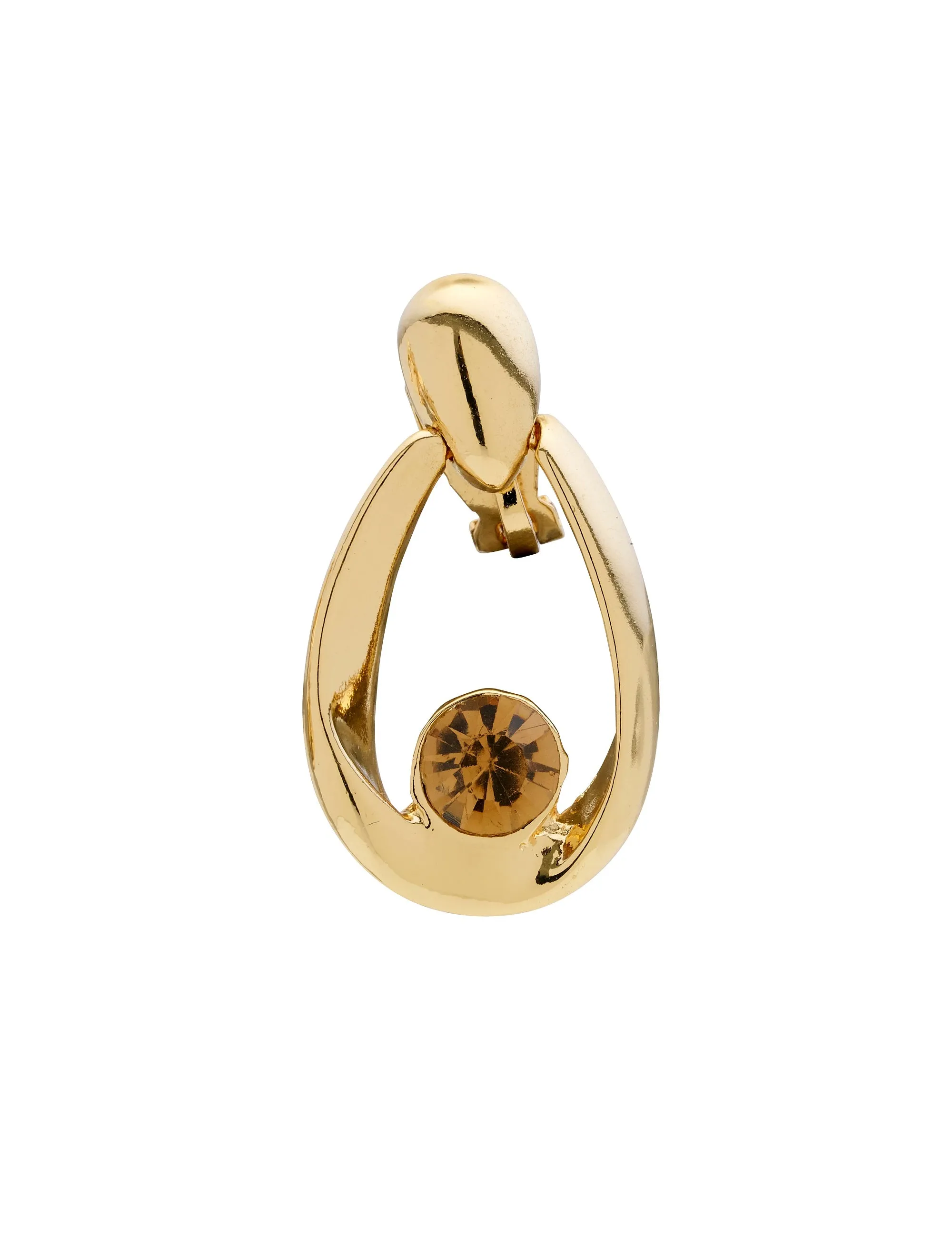 CRADLE STONE CLIP EARRINGS