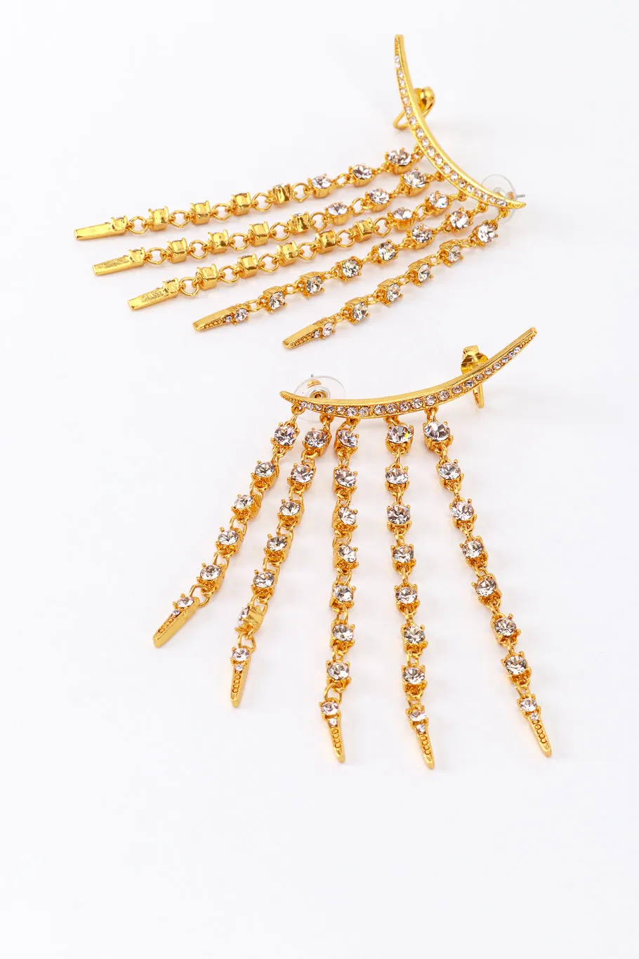 Crystal Crescent Moon & Falling Stars Earrings