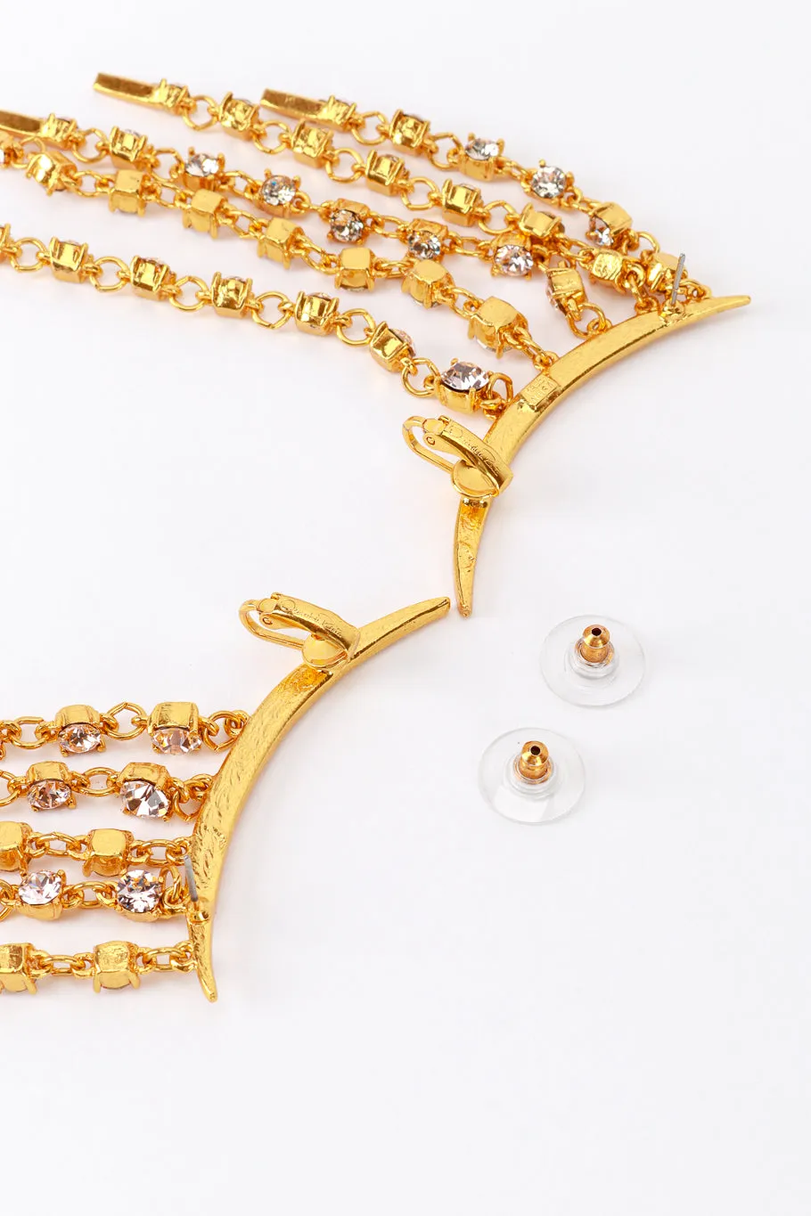 Crystal Crescent Moon & Falling Stars Earrings