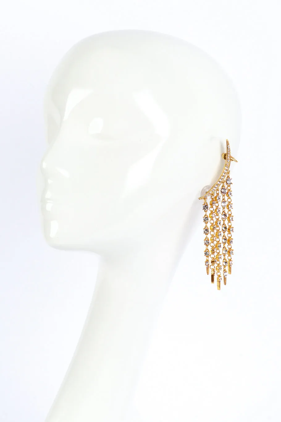 Crystal Crescent Moon & Falling Stars Earrings