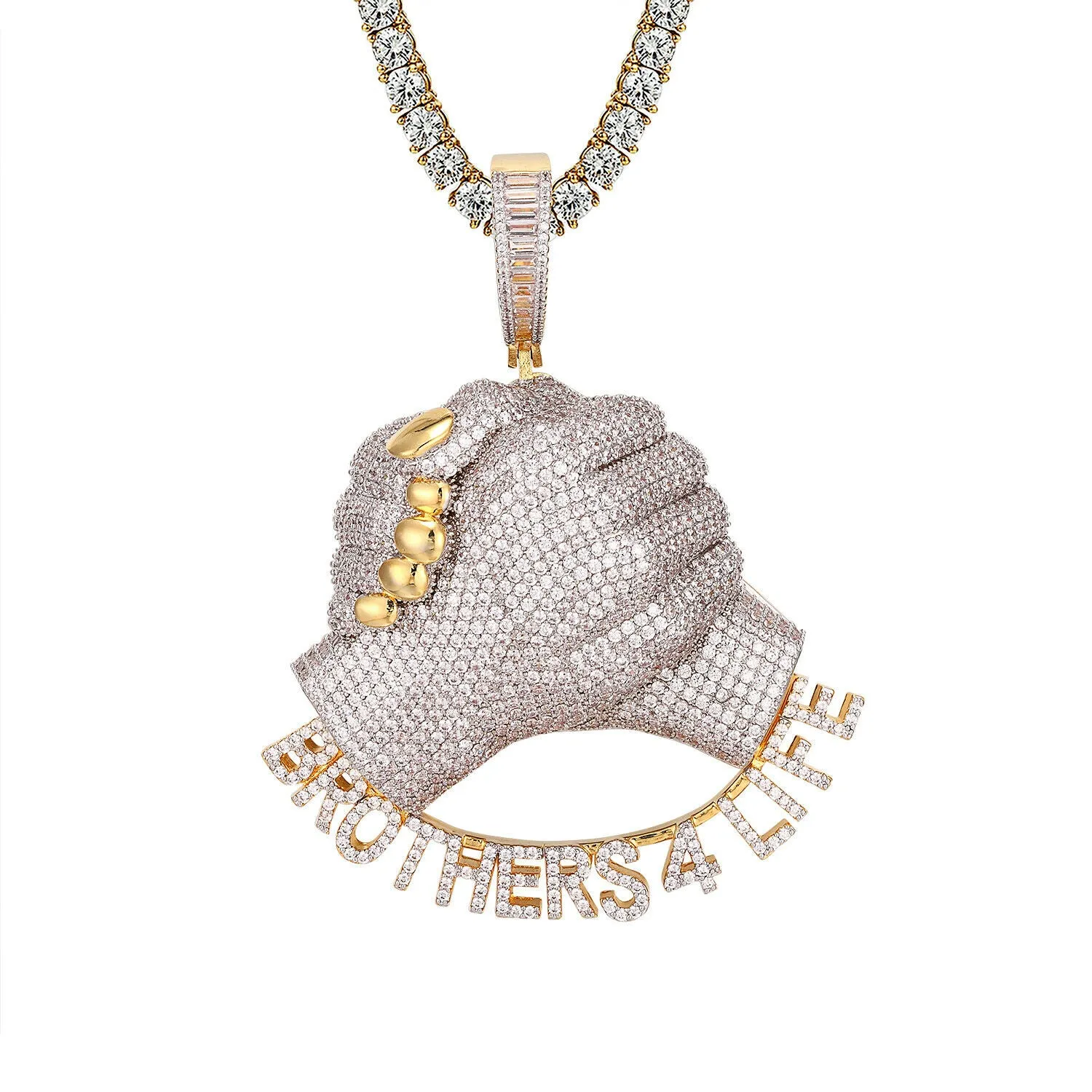 Custom Brothers for Life Unity Simulated Diamond With Chain