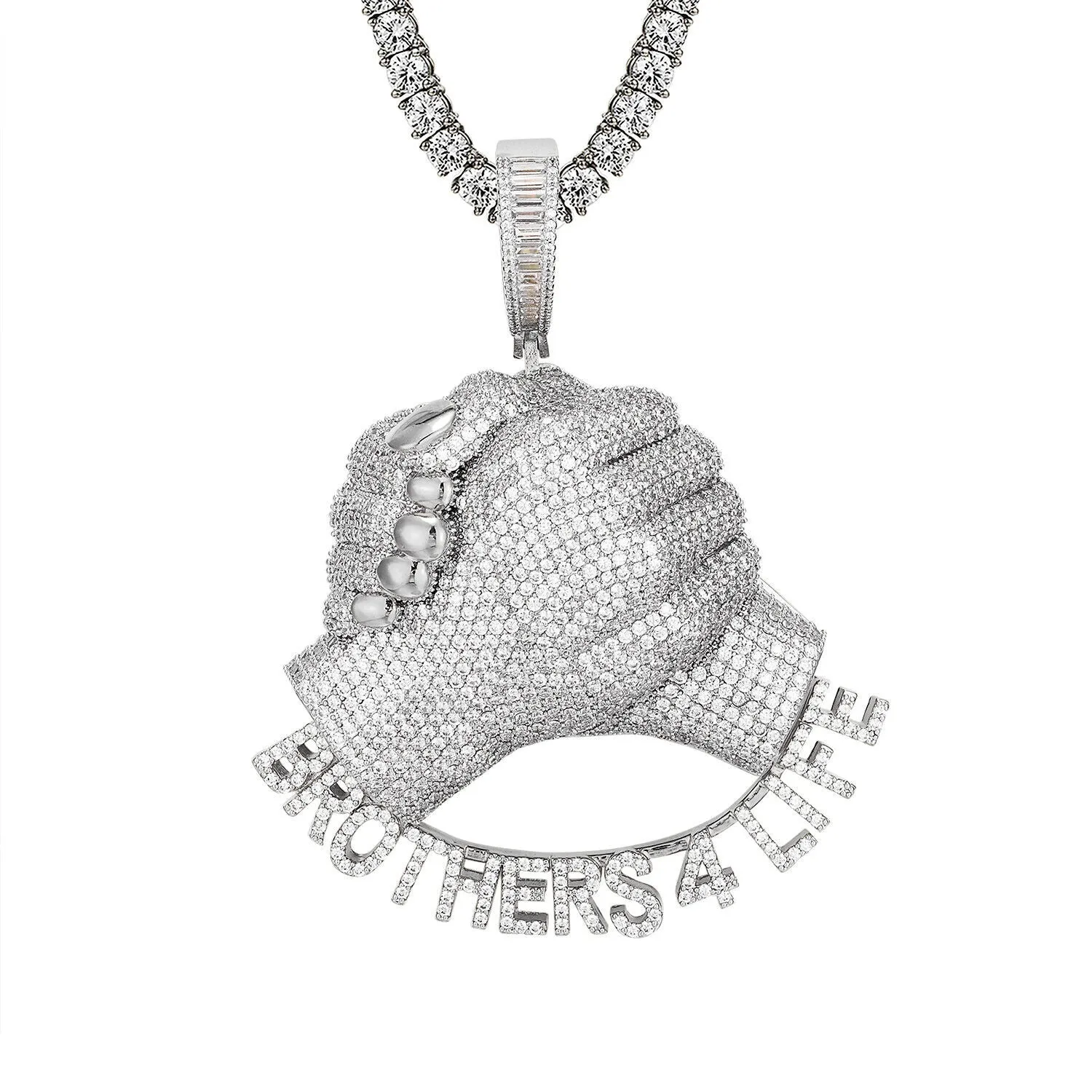 Custom Brothers for Life Unity Simulated Diamond With Chain