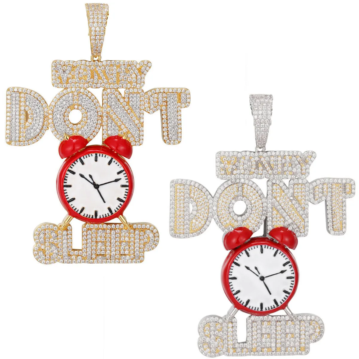 Custom  Money Dont sleep Simulated Diamond  Pendant With Chain