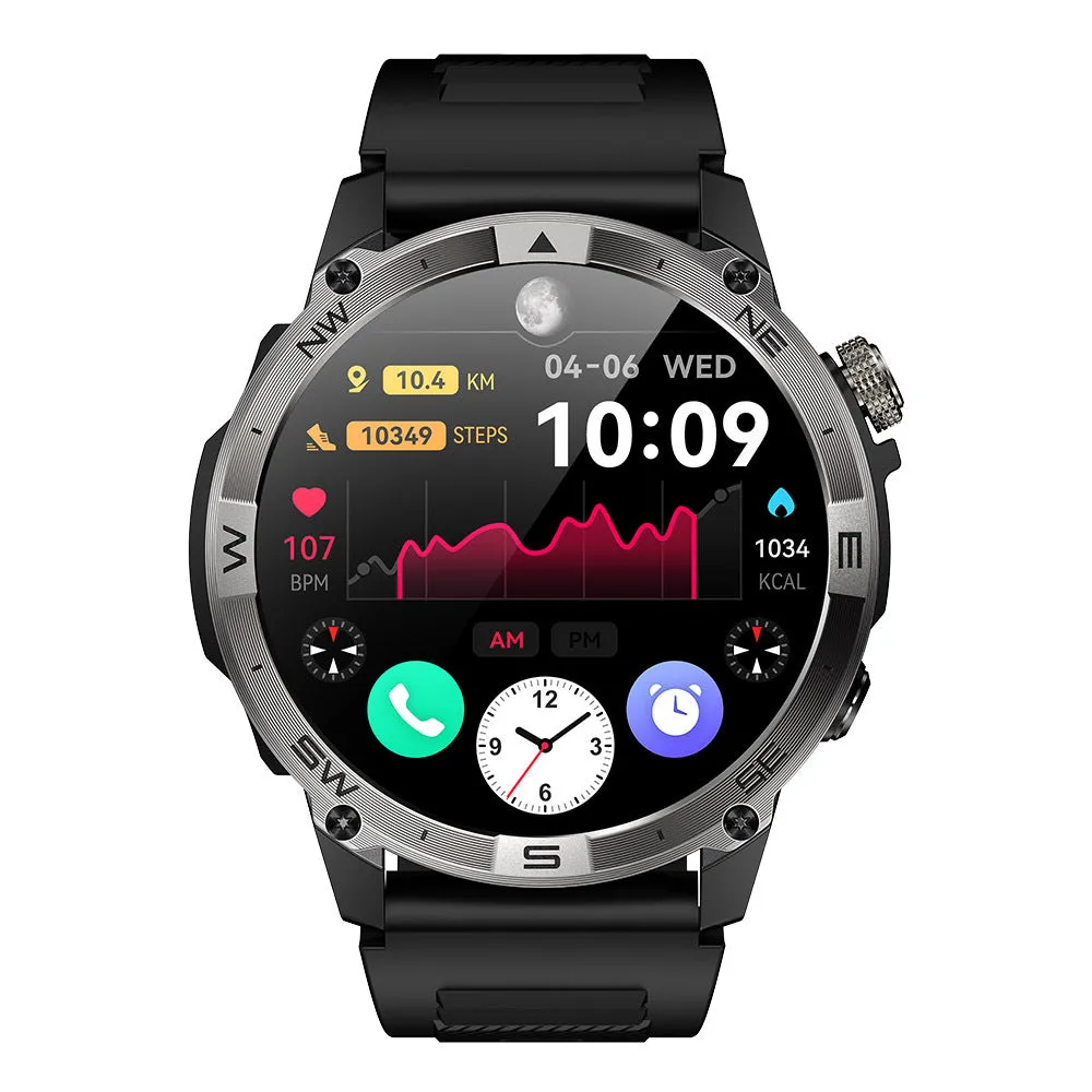 Dateoy Rugged Explorer Smart Watch – AMOLED Display, Built-in GPS,Compass Altitude, & Multidimensional Health Management, Long Battery Life