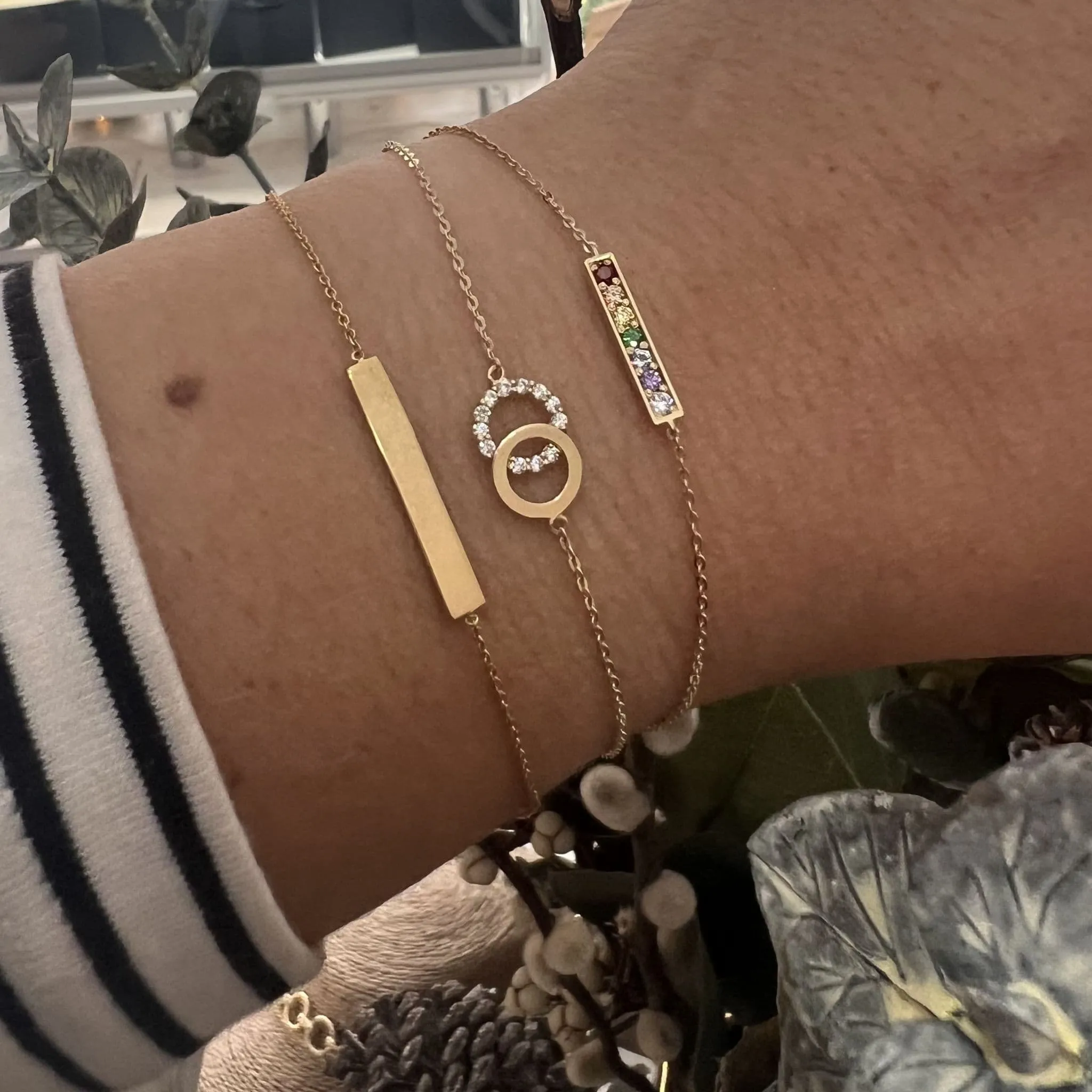 Delicate 9ct Gold Stacking Bracelets
