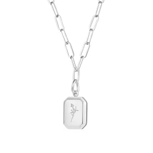 Delicate Flower Charm Necklace in Stainless Steel