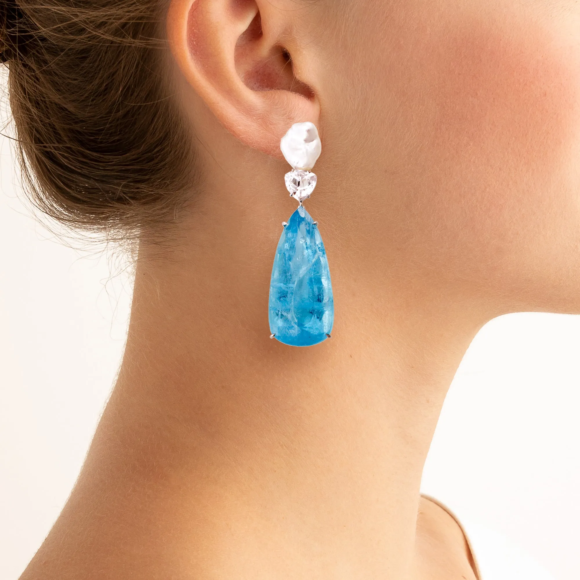 Denim iii aquamarine earrings
