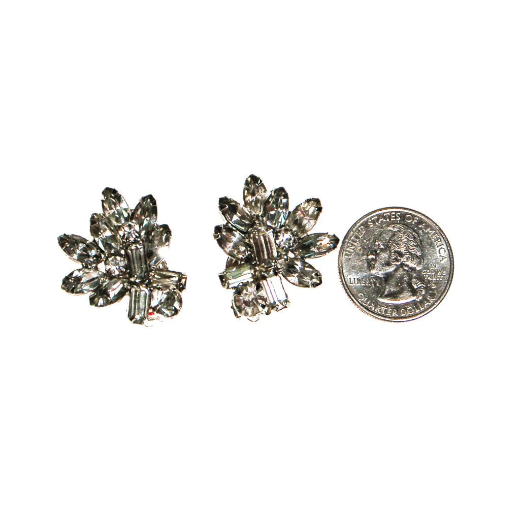 Diamante Rhinestone Cluster Earrings
