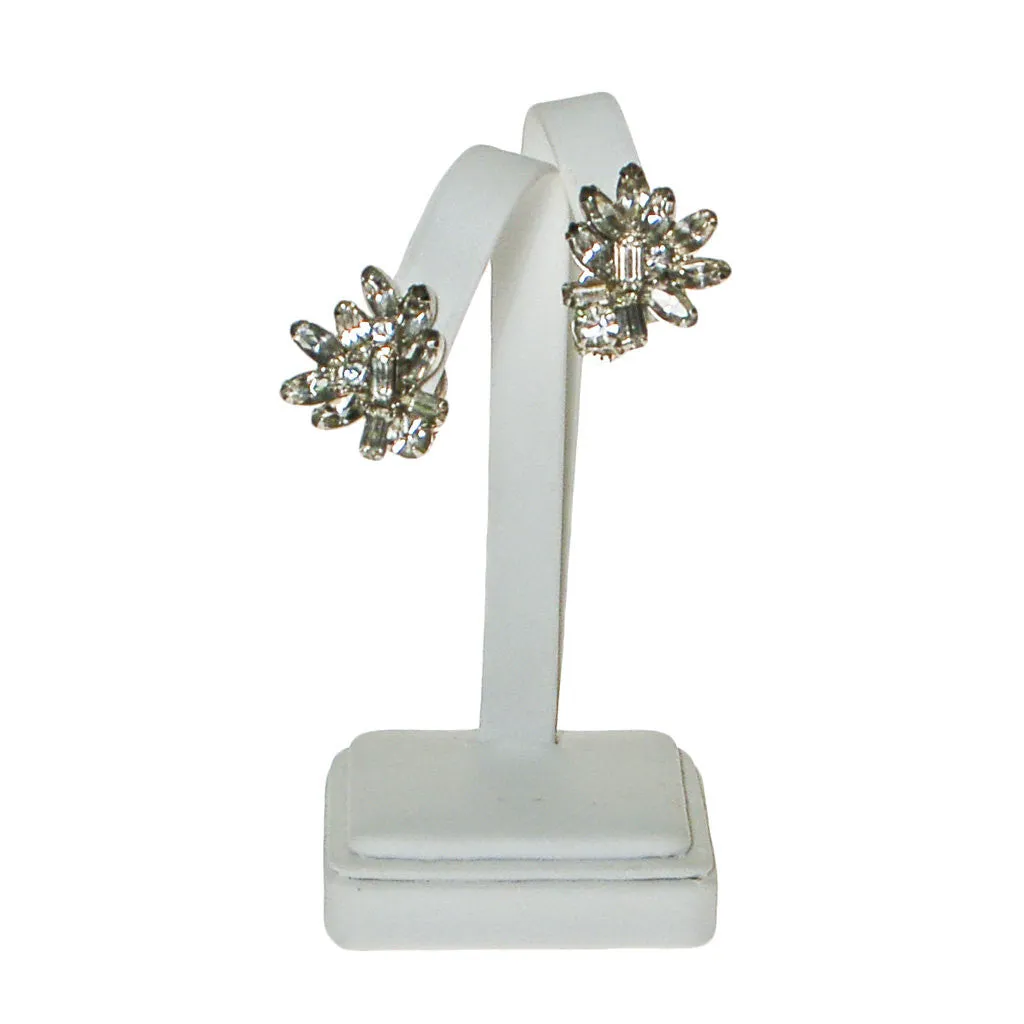 Diamante Rhinestone Cluster Earrings