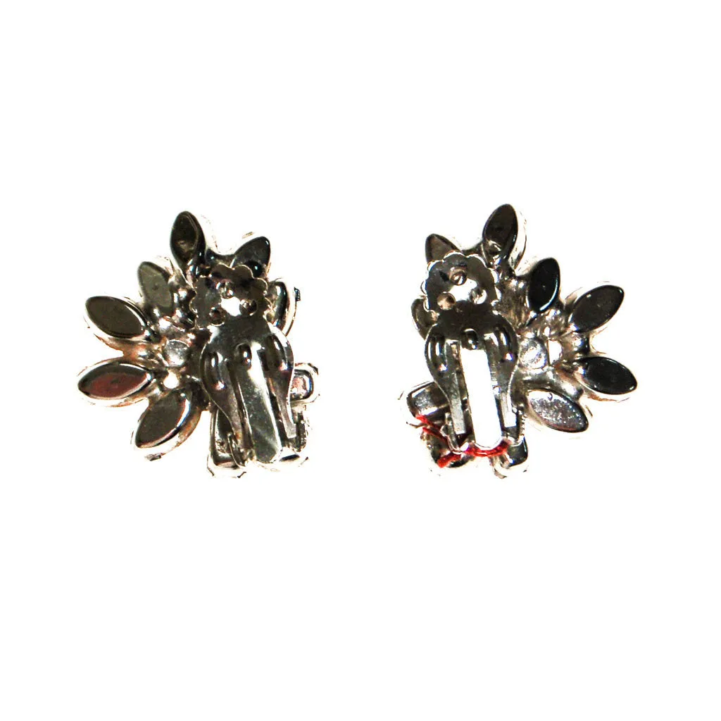 Diamante Rhinestone Cluster Earrings
