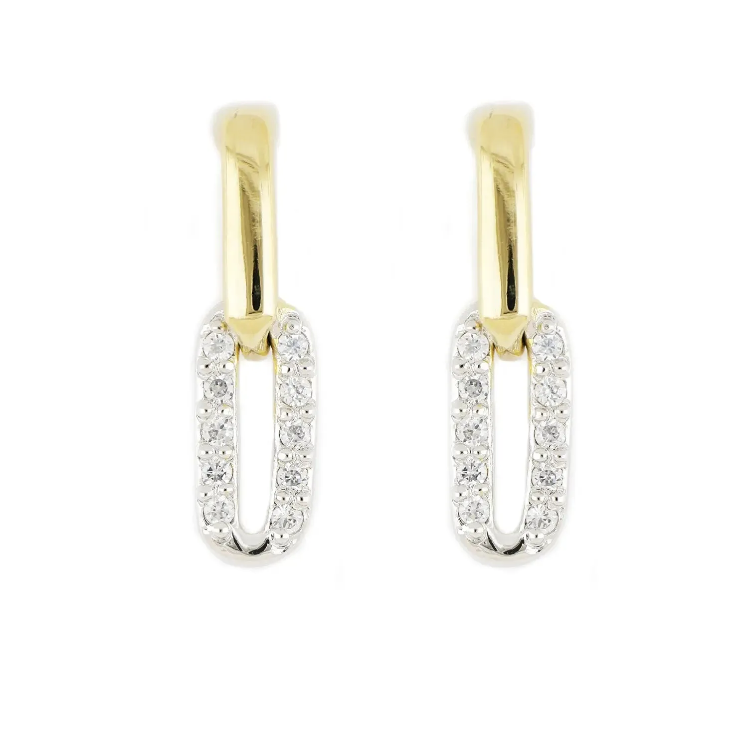 Diamante - Small Two Link Pavé Post Earrings