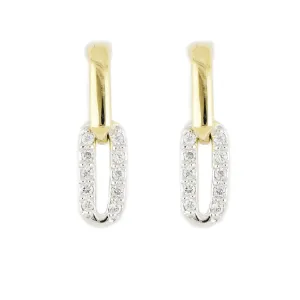 Diamante - Small Two Link Pavé Post Earrings