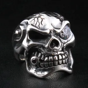 Diamond Eye Mafia 925 Sterling Silver Skull Ring
