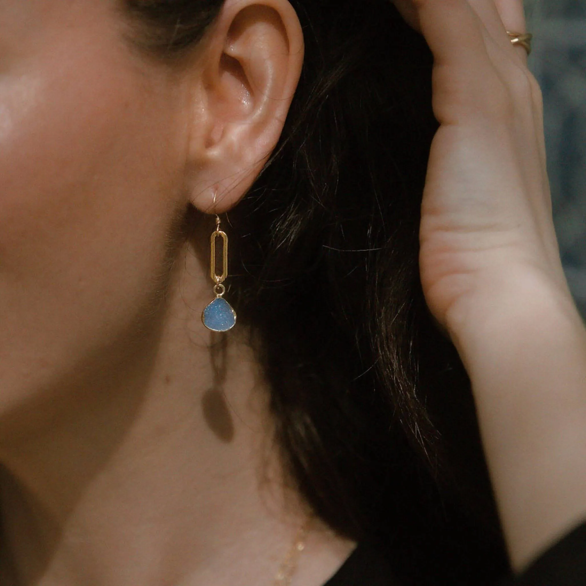 Druzy Clip Earrings