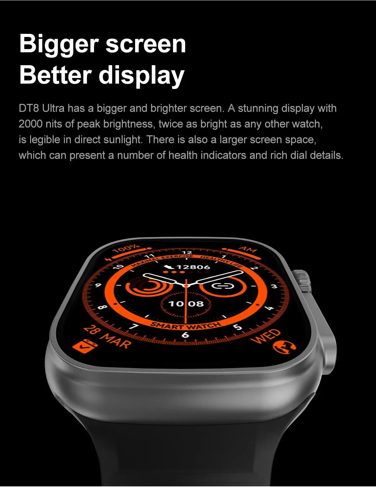 DT8 Ultra 2.0inch (50mm) Large Screen Smart Watch | Titanium Alloy