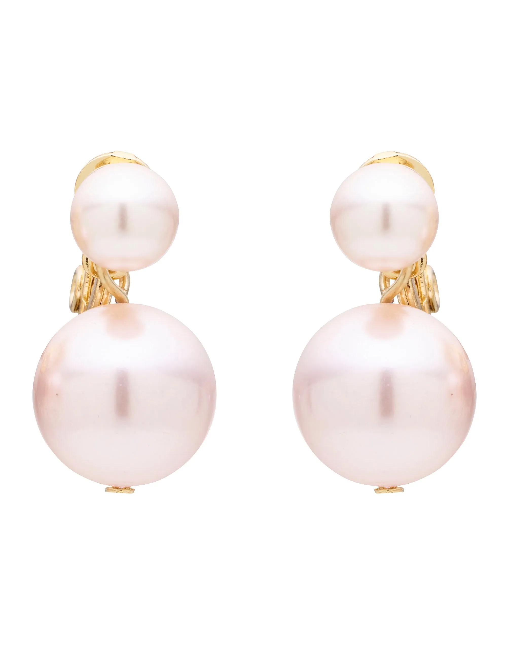 DUO DROP PEARL CLIP ON EARRINGS