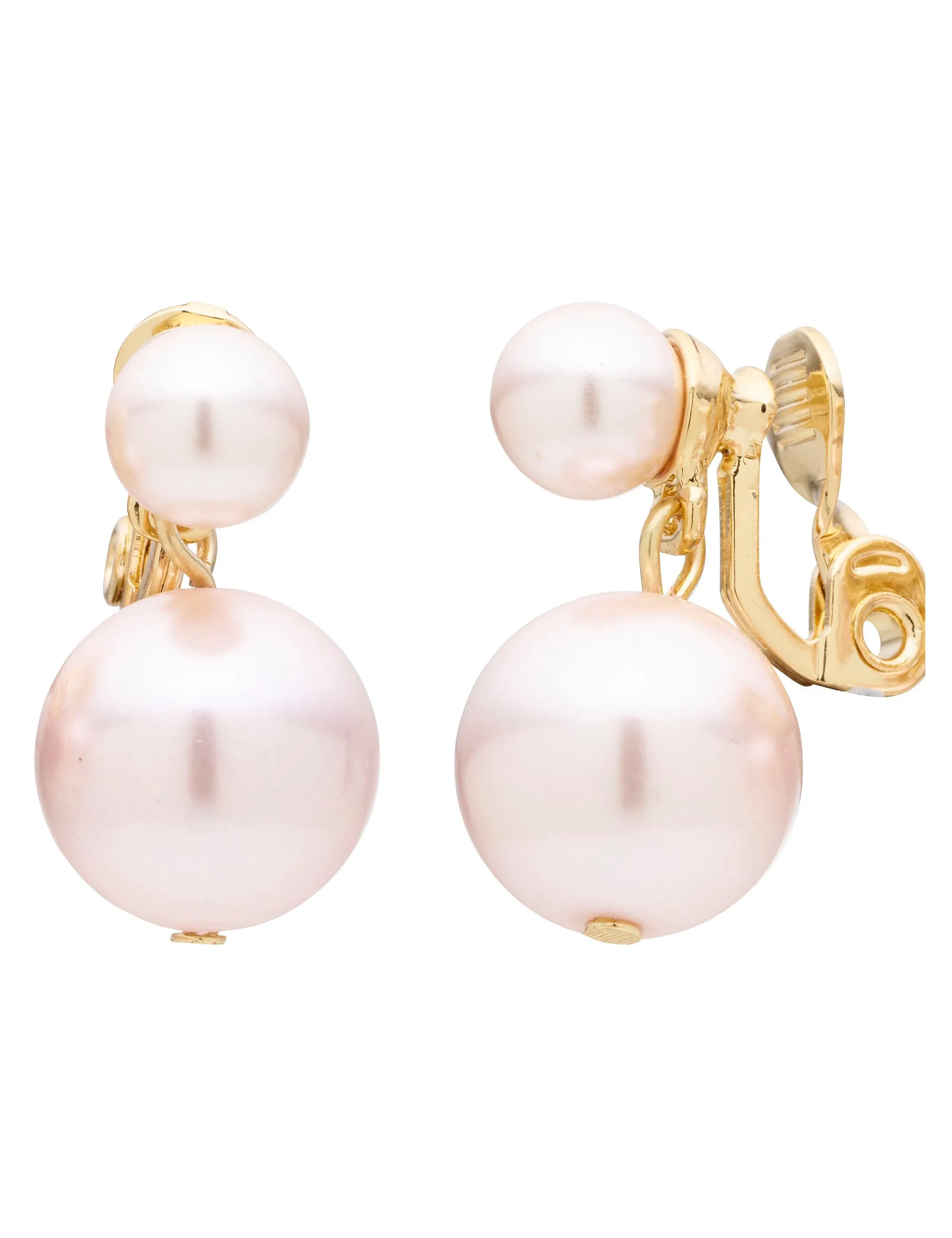 DUO DROP PEARL CLIP ON EARRINGS