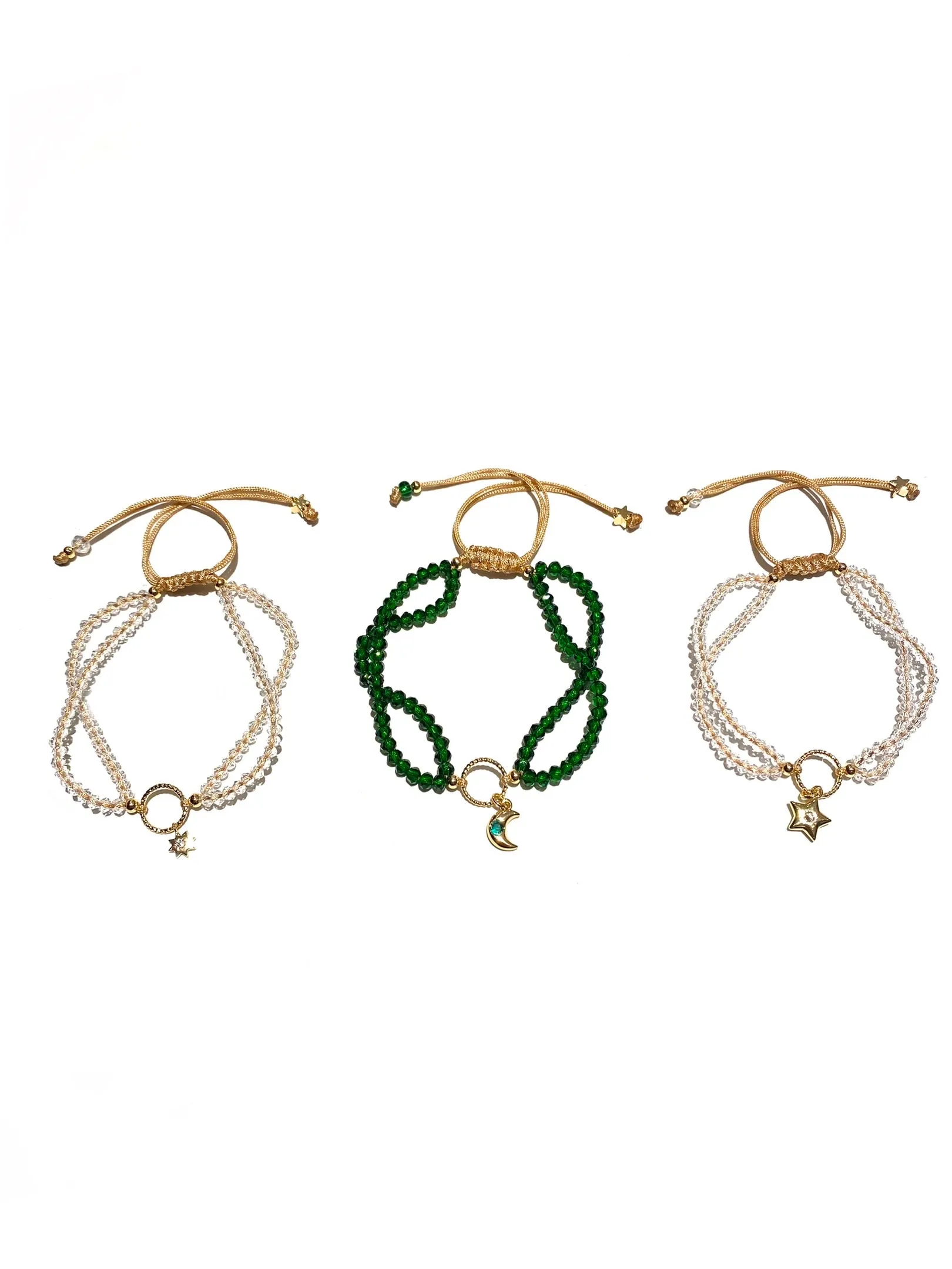 E-HC DESIGNS- Double Crystals with Pendant Bracelet (more colors and pendants available)8