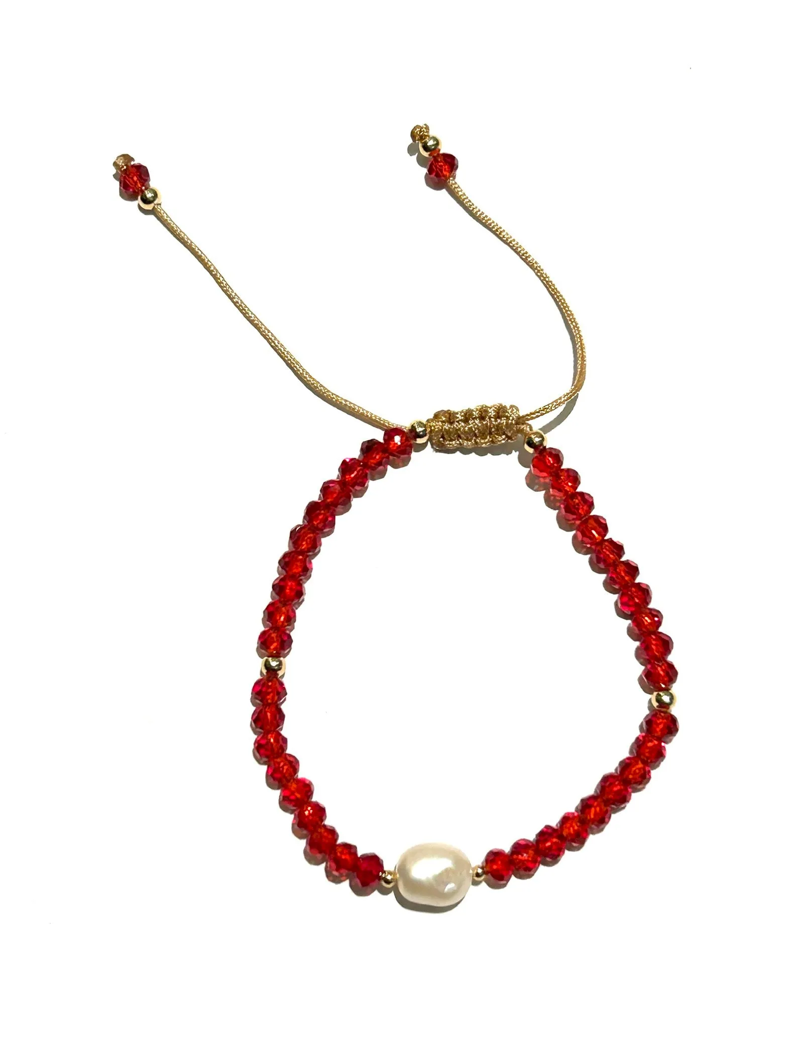 E-HC DESIGNS- Pearl with Crystals Adjustable Bracelets (More colors available)
