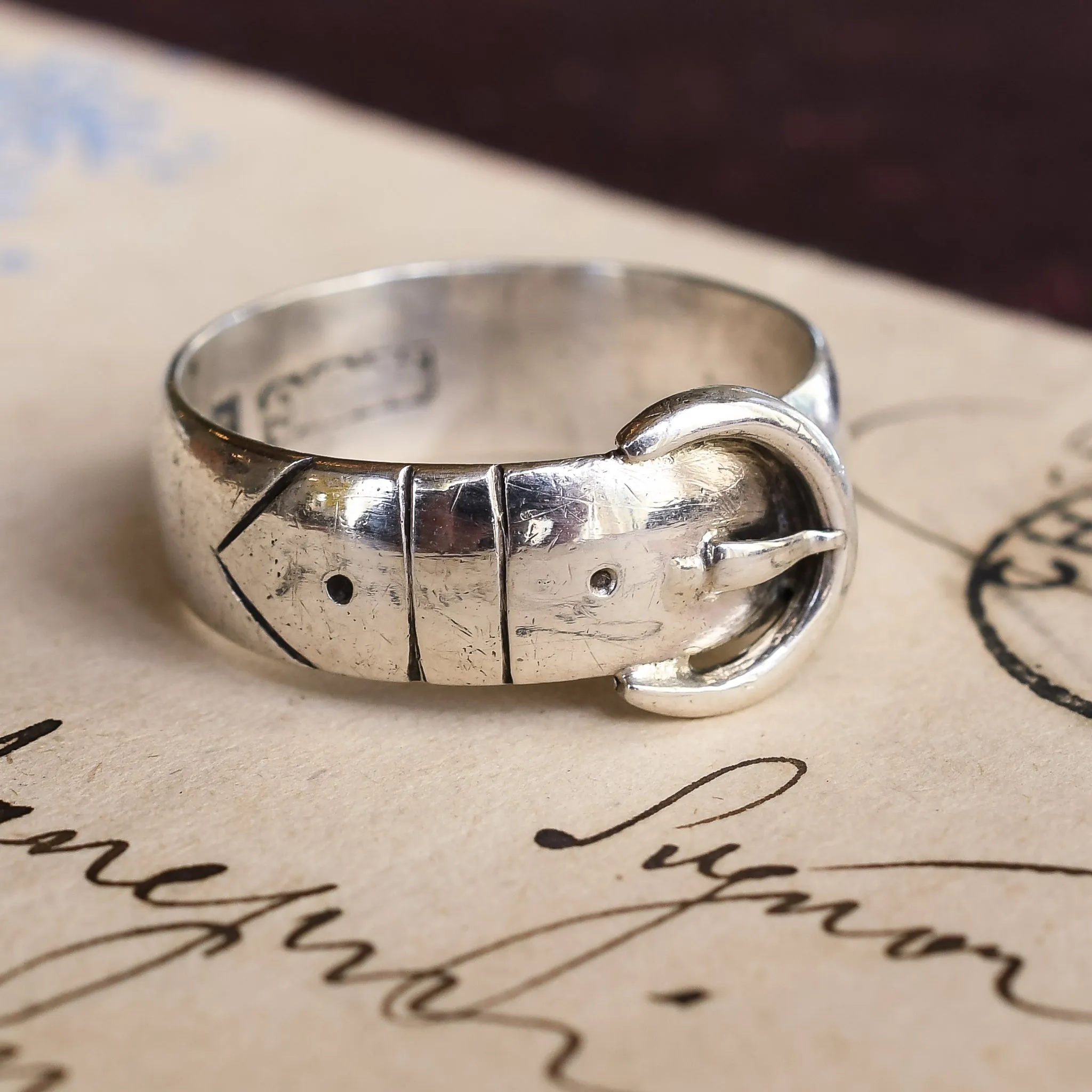 Edwardian Silver Buckle Ring