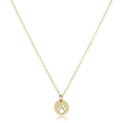 egirl 14" Necklace Gold - Paw Print Small Gold Disc