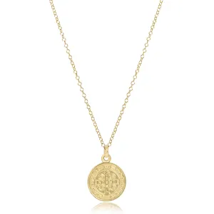 enewton - 14k gold-filled - Yellow Gold Round Blessing Disc Necklace 16"