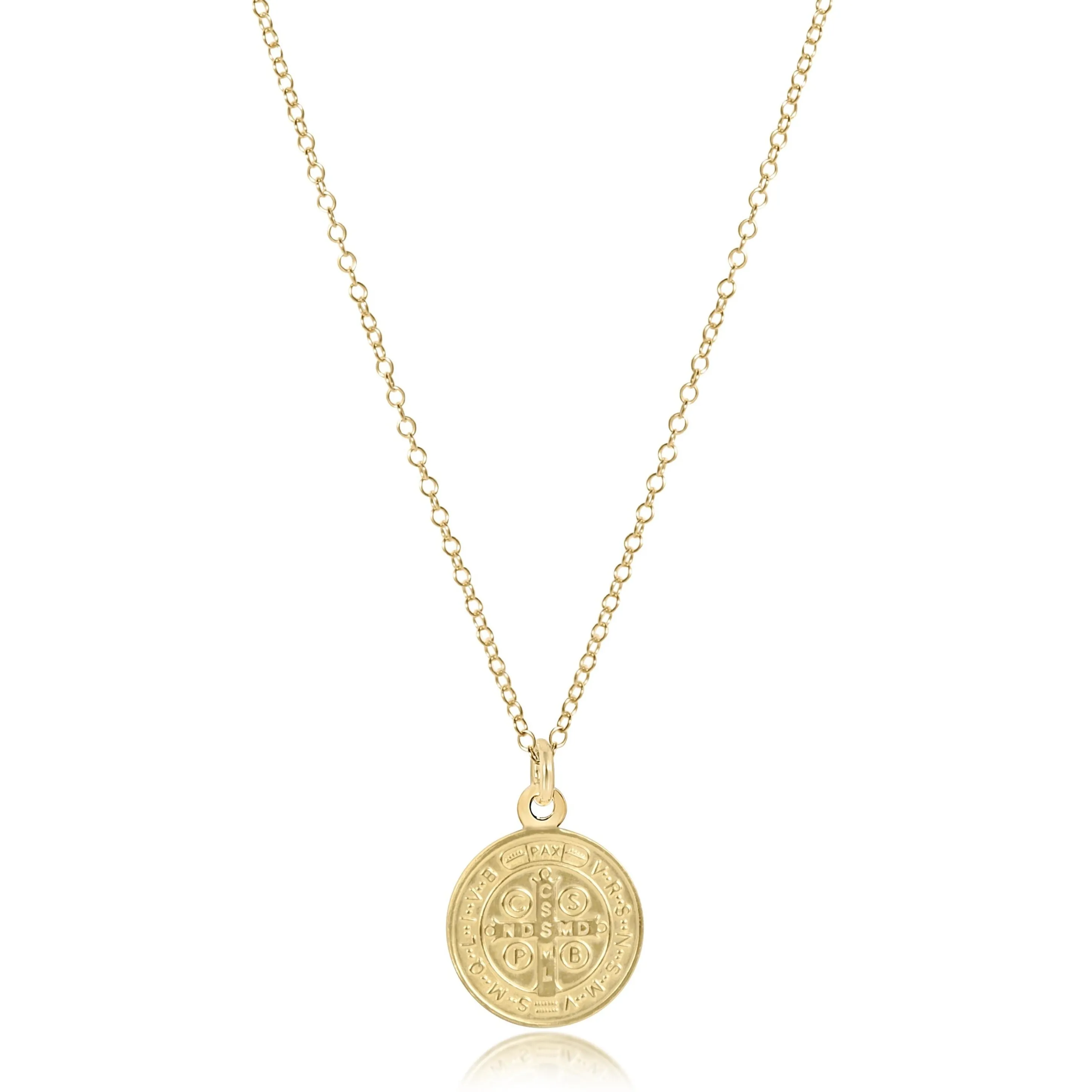 enewton - 14k gold-filled - Yellow Gold Round Blessing Disc Necklace 16"