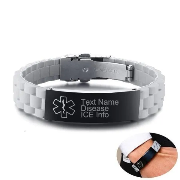 Engraved Medical Alert ID Bracelets