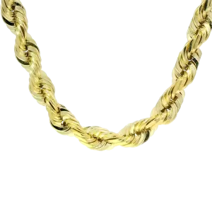 Estate 14k Yellow Gold Rope Link 26" Chain Necklace