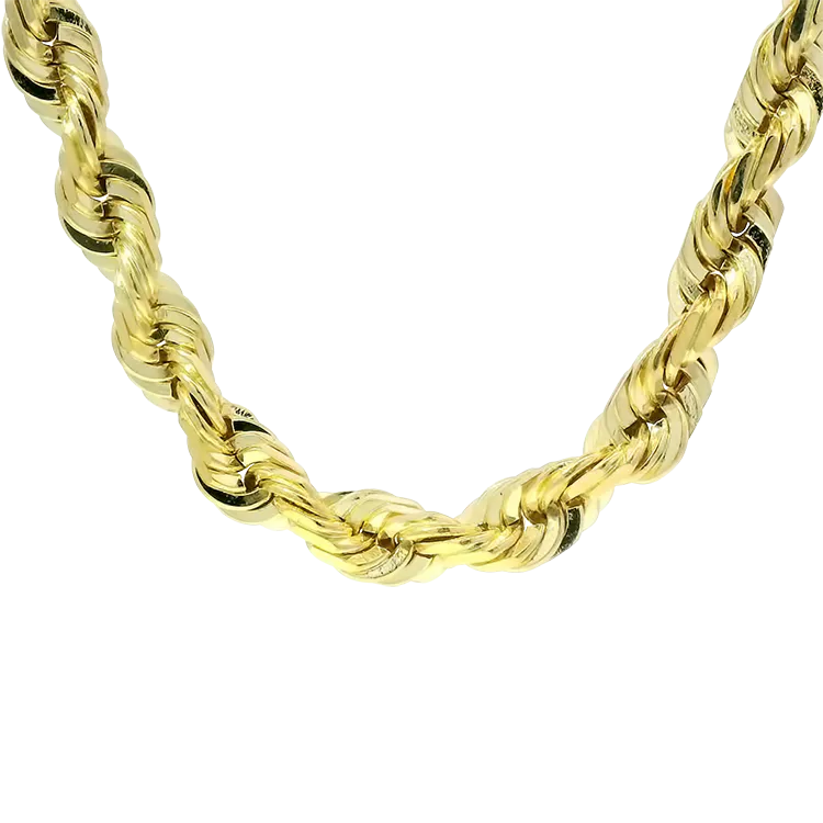 Estate 14k Yellow Gold Rope Link 26" Chain Necklace