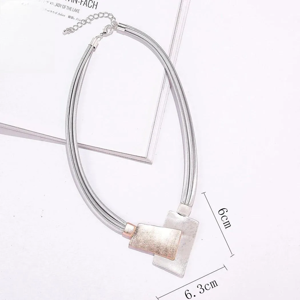 Fashion Chains Collares Necklace Valentines Day Suspension Geometry Pendants for Women