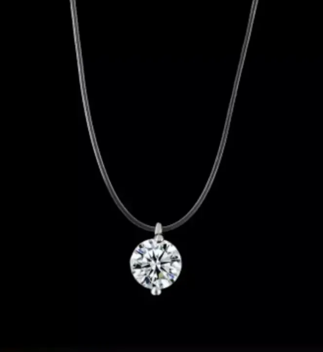 Fishing Line Invisible Necklace Cubic Zirconia Necklace Jewelry Free Shipping