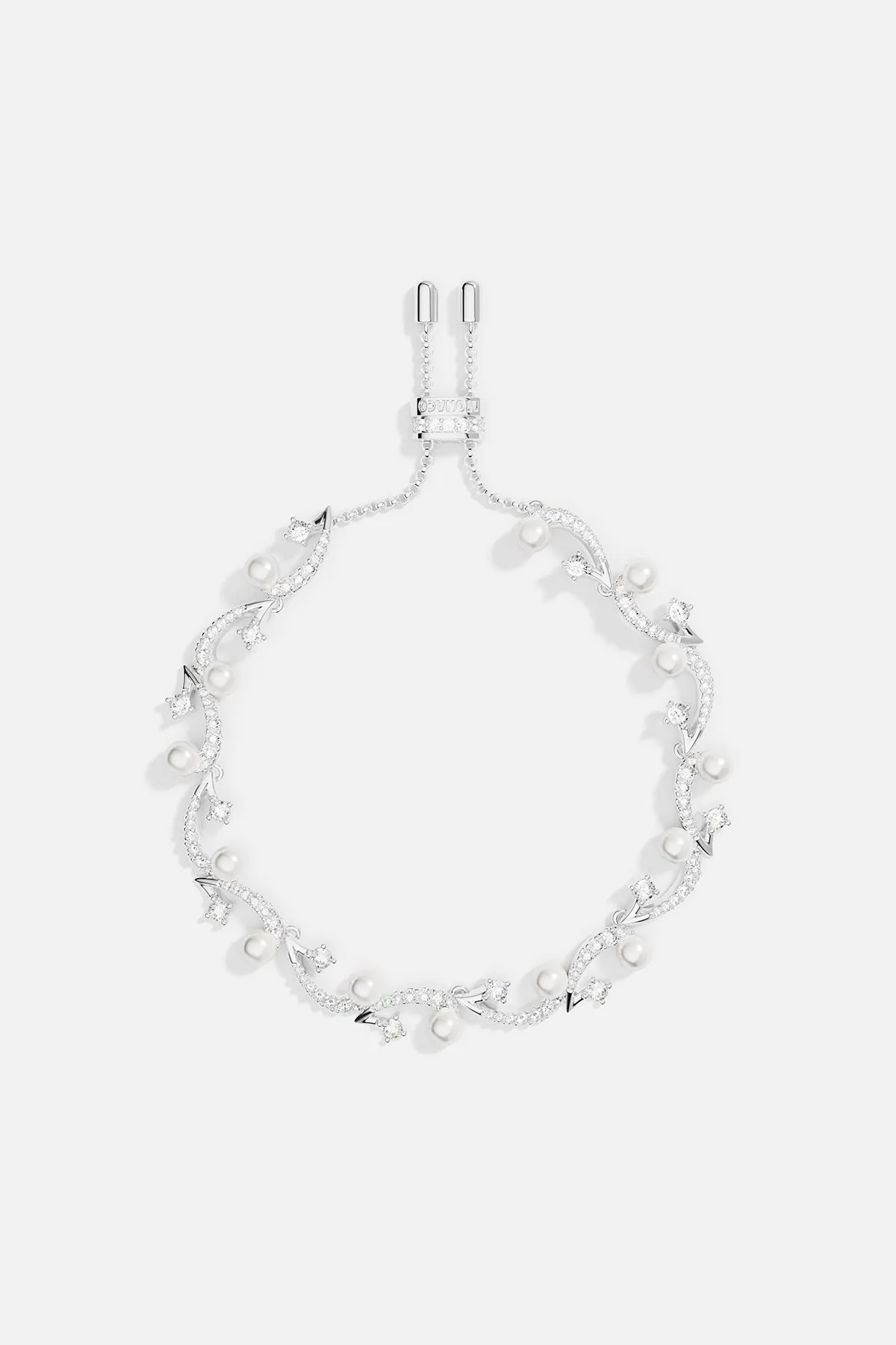 Flower Adjustable Bracelet with Pearls