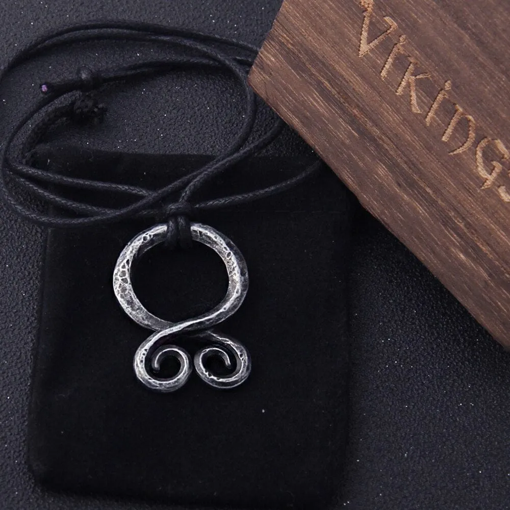 Forged Iron Antiqued Troll Cross Pendant Necklace