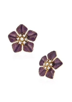 Garden of Love Amethyst Large Flower Earrings