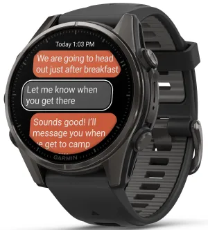 Garmin Fenix 8 43mm Sapphire AMOLED Carbon Grey DLC titanium Black Pebble Grey Silicone Watch