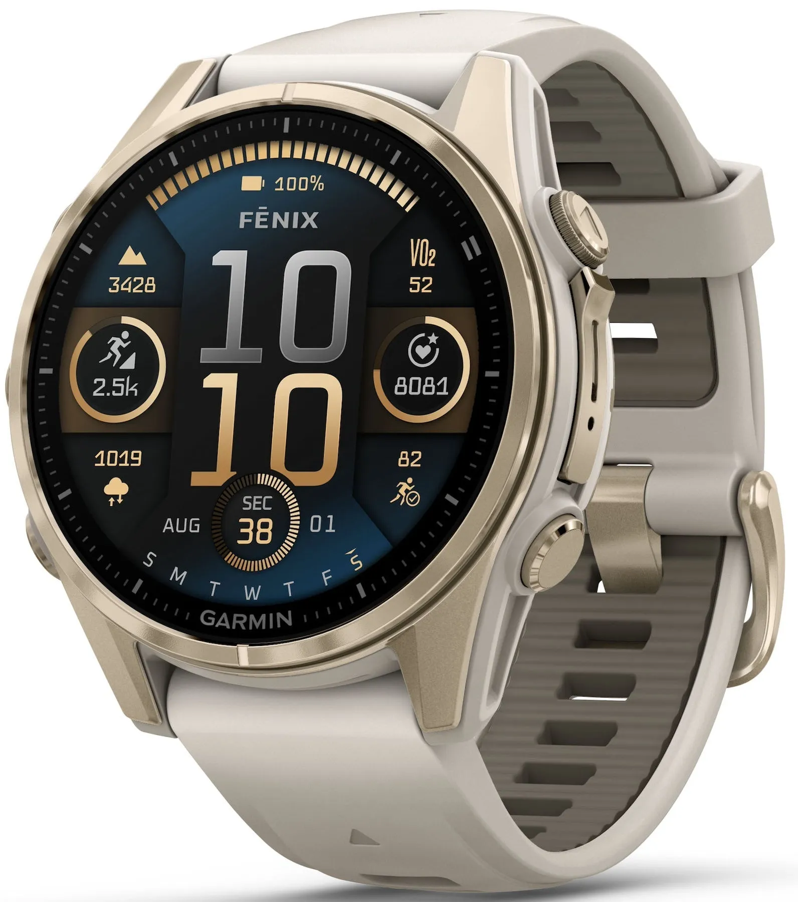 Garmin Fenix 8 43mm Sapphire AMOLED Soft Gold Fog Grey Watch