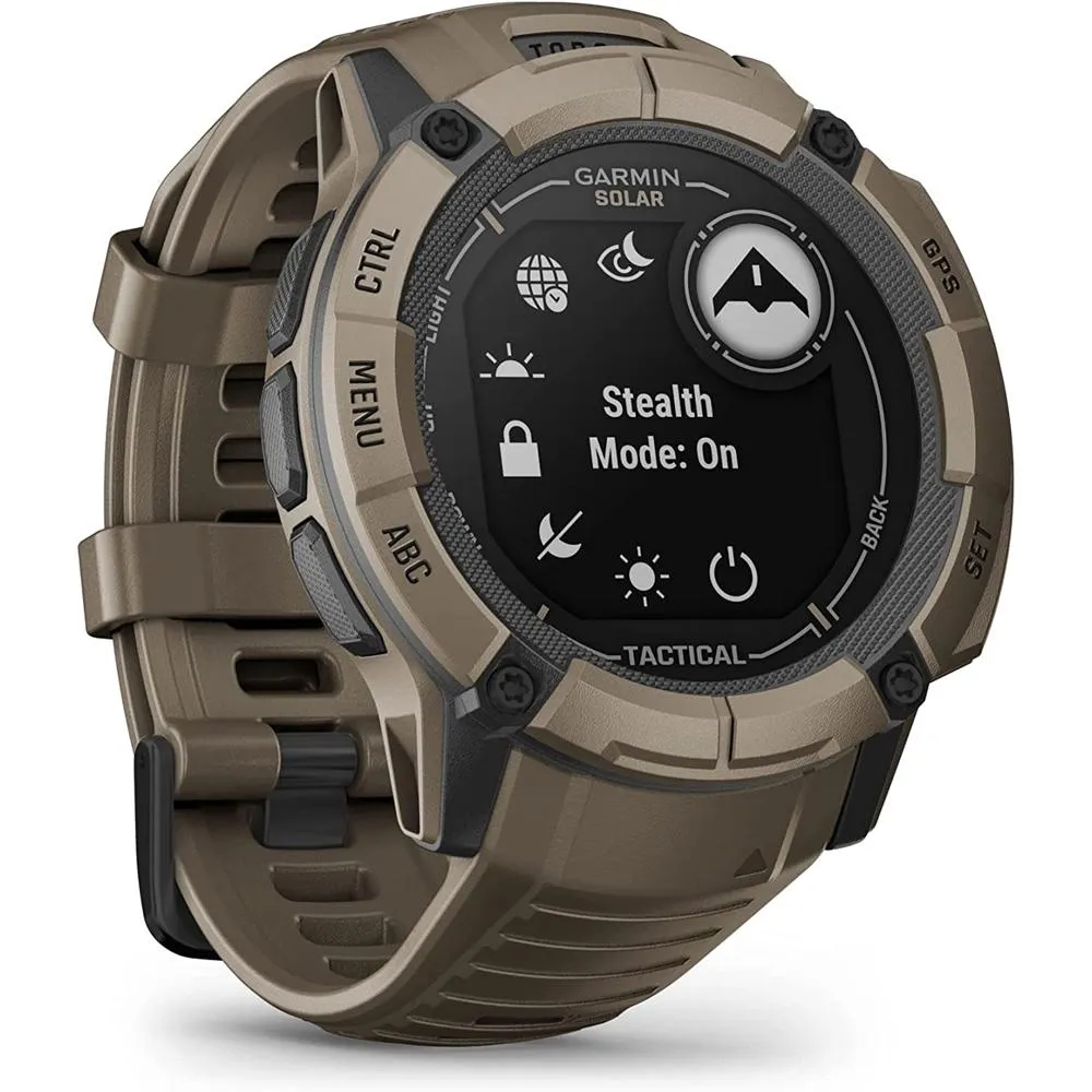 Garmin Instinct 2X Solar GPS Smartwatch Tan   Backpack & Heart Rate Strap XS-S
