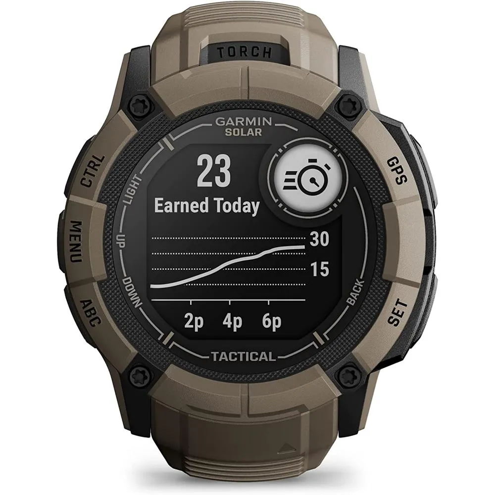 Garmin Instinct 2X Solar GPS Smartwatch Tan   Backpack & Heart Rate Strap XS-S