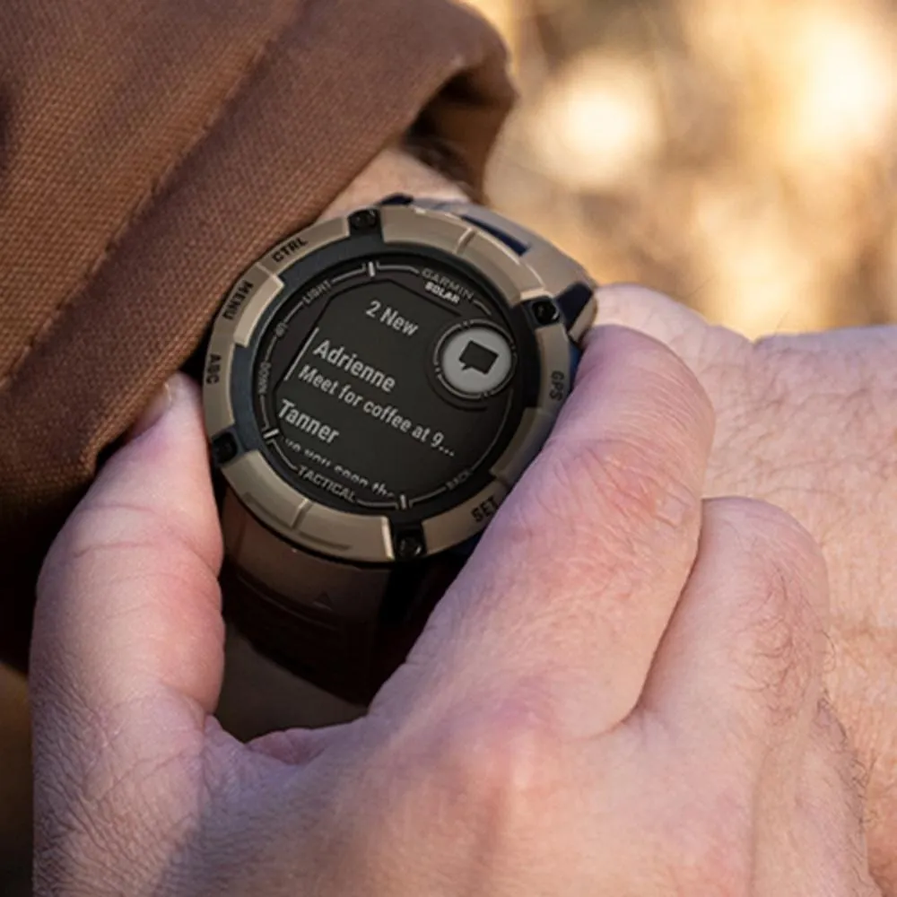Garmin Instinct 2X Solar GPS Smartwatch Tan   Backpack & Heart Rate Strap XS-S