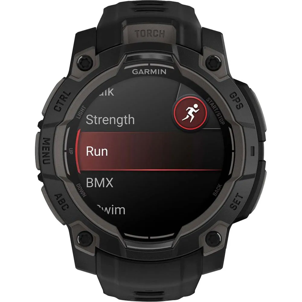 Garmin Instinct 3 - 45 mm GPS Smartwatch AMOLED Black with Charging Dock Bundle