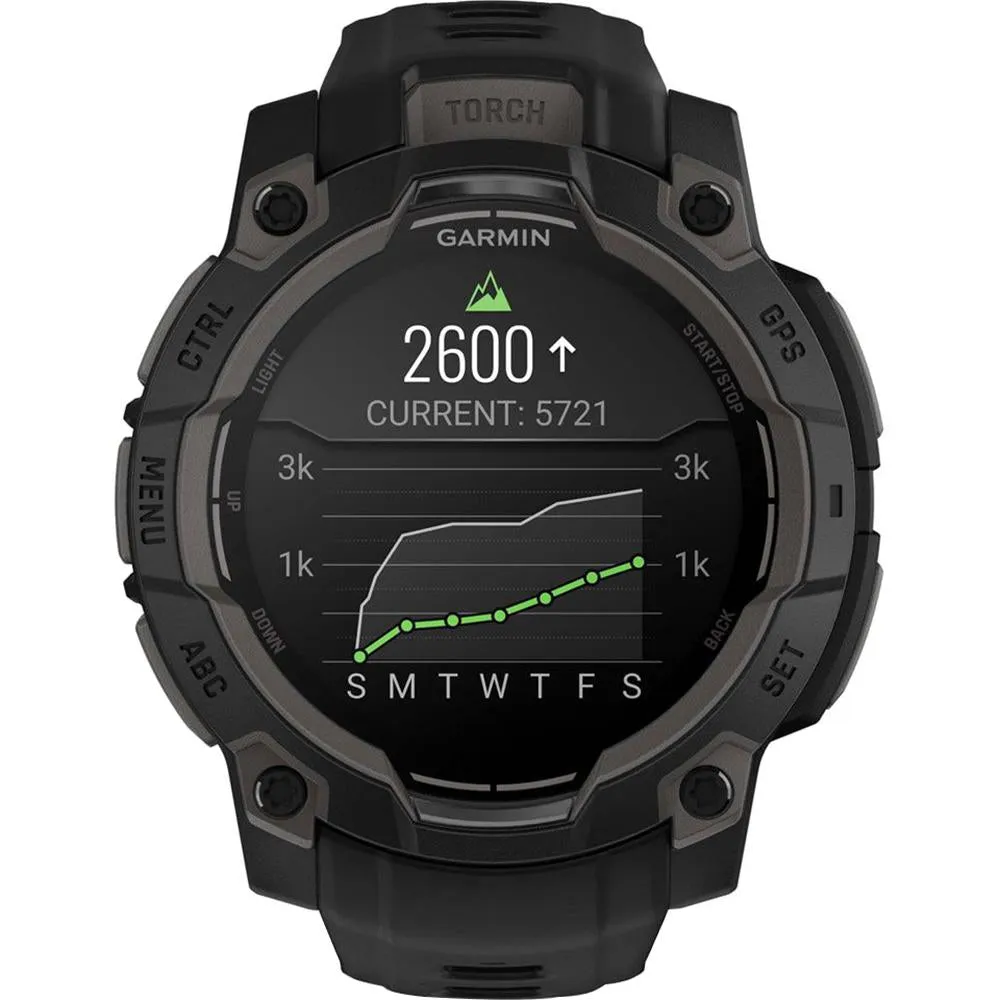 Garmin Instinct 3 - 45 mm GPS Smartwatch AMOLED Black with Charging Dock Bundle