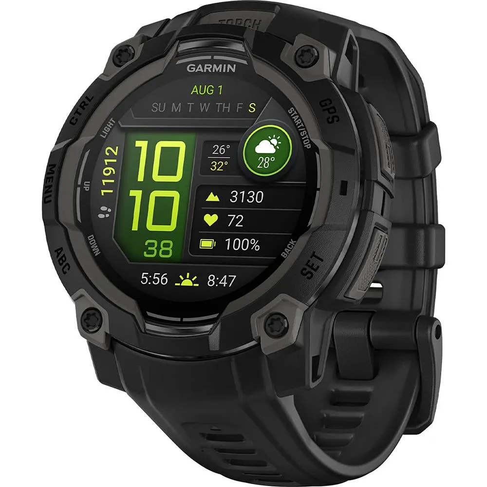 Garmin Instinct 3 - 45 mm GPS Smartwatch AMOLED Black with Charging Dock Bundle