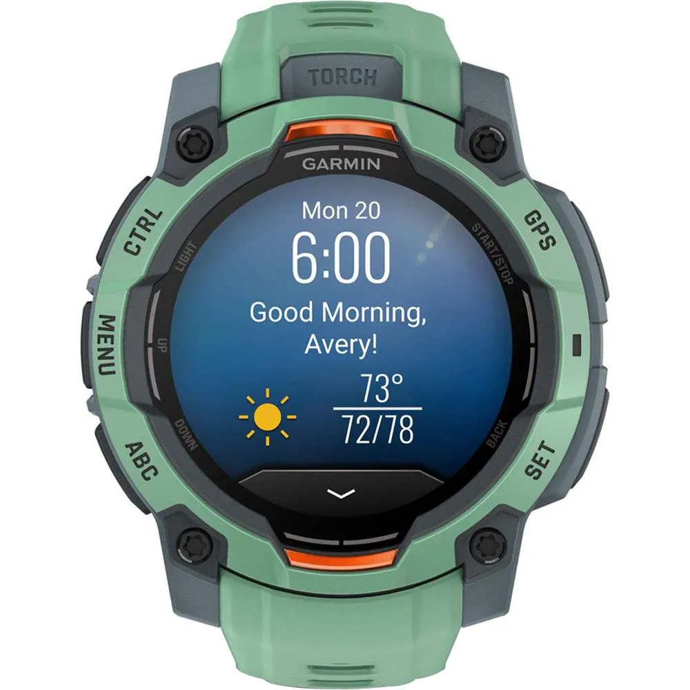 Garmin Instinct 3 - 45 mm Outdoor GPS Smartwatch, AMOLED, Neo Tropic w/ Neo Tropic Band