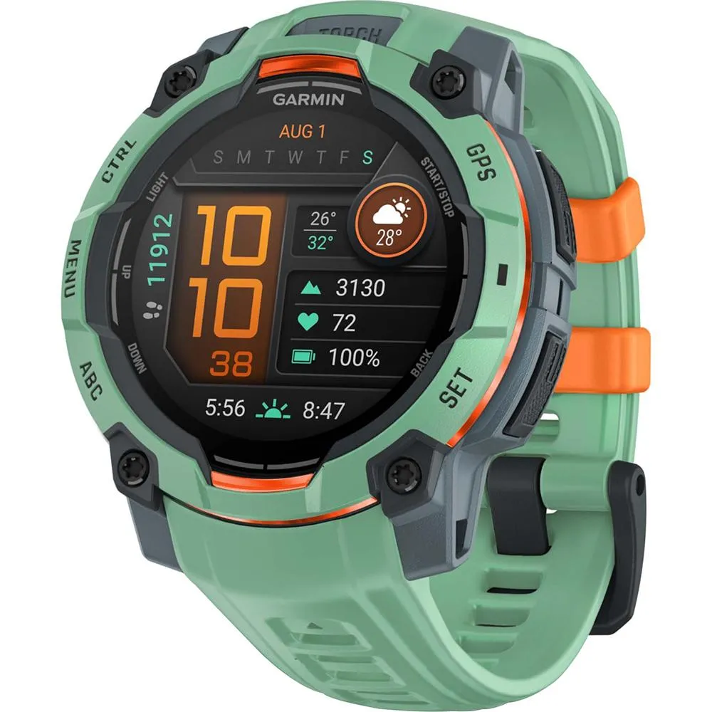 Garmin Instinct 3 - 45 mm Outdoor GPS Smartwatch, AMOLED, Neo Tropic w/ Neo Tropic Band