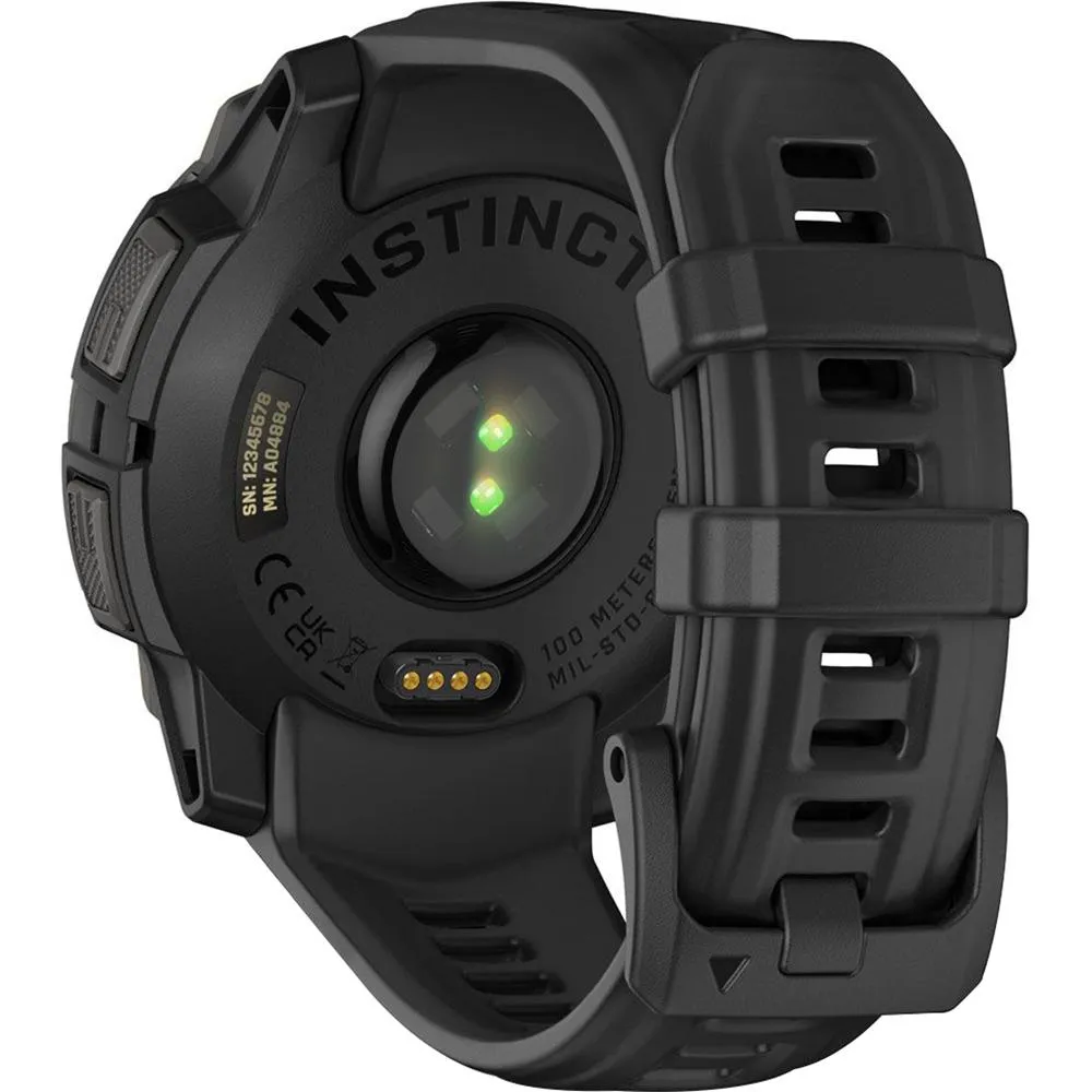 Garmin Instinct 3 45mm Outdoor GPS Smartwatch, AMOLED, Black w/ HRM 200 (XS-S) Bundle