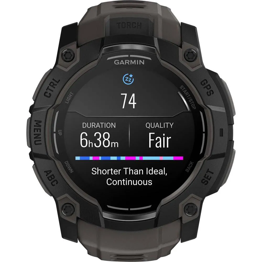 Garmin Instinct 3 - 50 mm GPS Smartwatch, AMOLED   Charging Dock   Protector Bundle