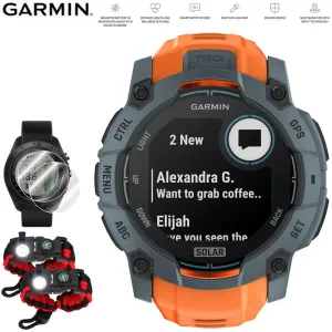 Garmin Instinct 3 50mm GPS Smartwatch Solar w/ Solstice Band Accessories Bundle