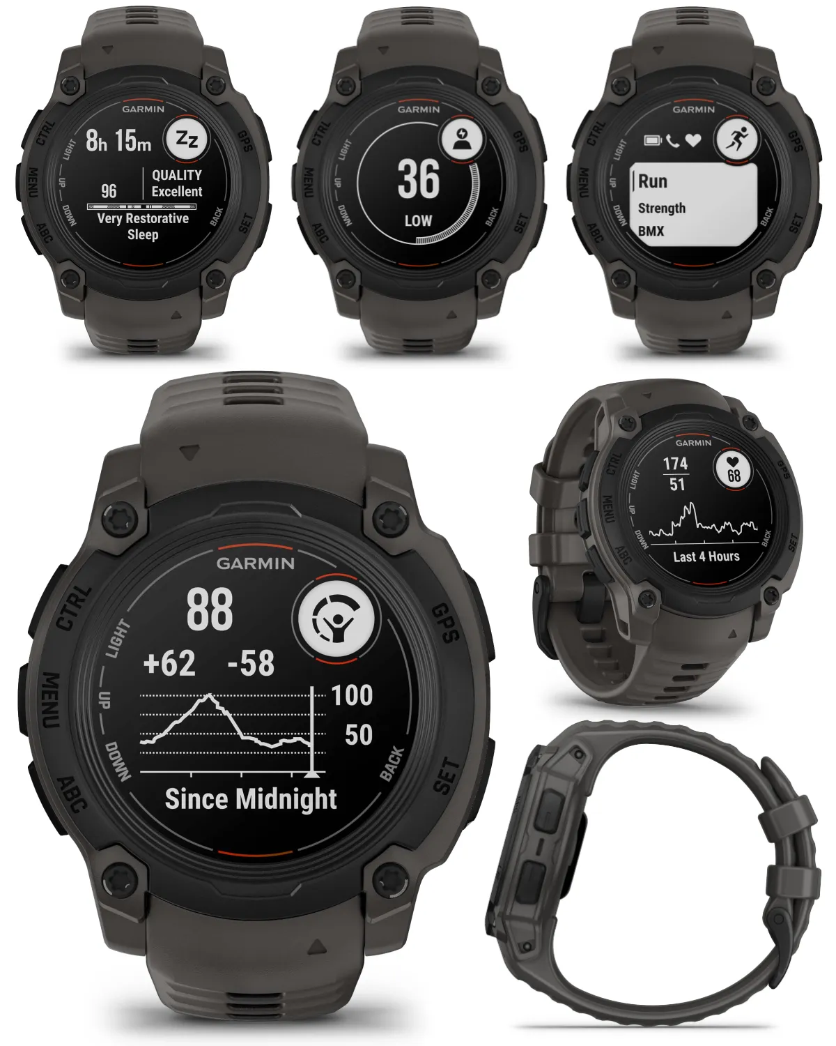 Garmin Instinct E Smartwatch, MIP Display, GPS, Cardio, SpO2,  70 Sports Apps, Training Readiness, Activity Tracker 24/7, Notifications, Connect IQ, Wearable4U