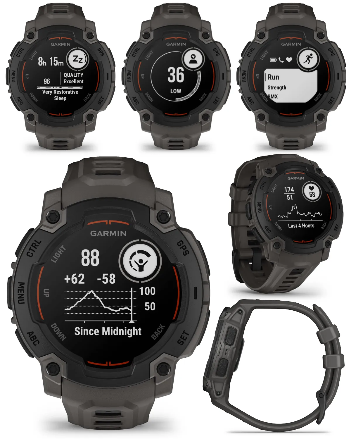 Garmin Instinct E Smartwatch, MIP Display, GPS, Cardio, SpO2,  70 Sports Apps, Training Readiness, Activity Tracker 24/7, Notifications, Connect IQ, Wearable4U